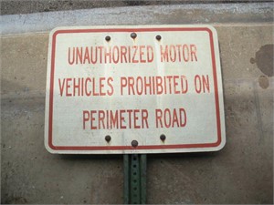 Perimeter Road Sign w/Post  24x18x77 inches