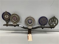 5 x Vintage Car / Automobile Badges on Bracket