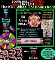 1-10 FREE BU RED Penny rolls with win of this 1994