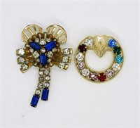 Gold Filled Vintage Rhinestone Brooches