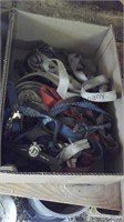 2 boxes of belts and straps