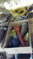 Box of funnels and ropes