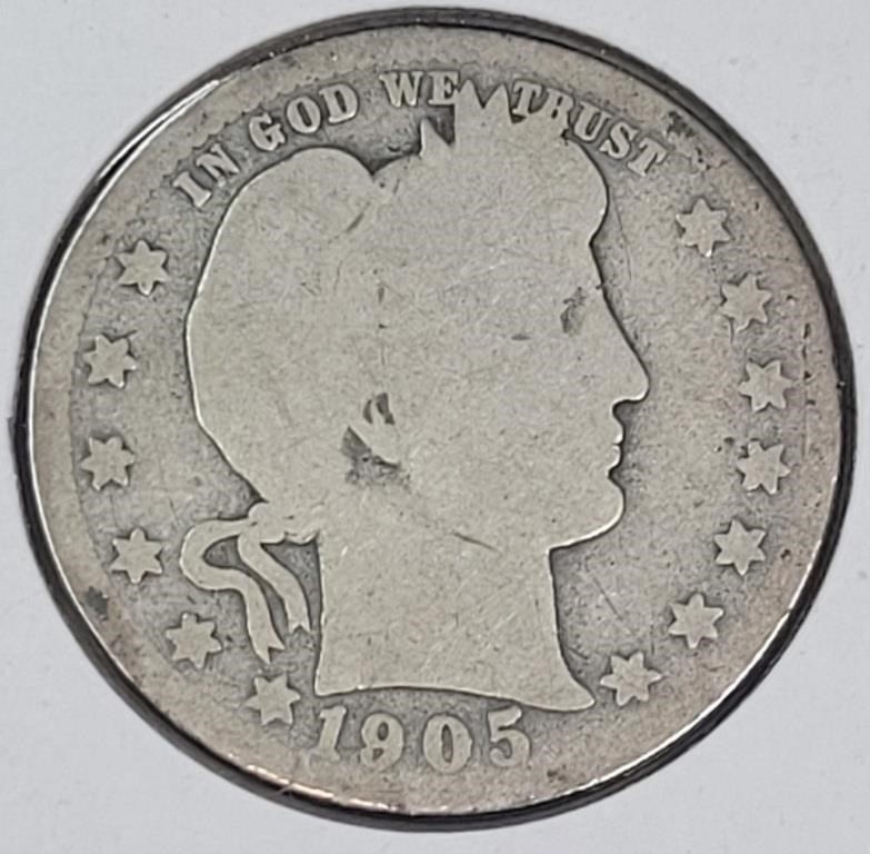 1905 USA Silver Barber Quarter
