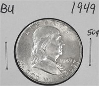 1949  USA Silver Franklin Half Dollar