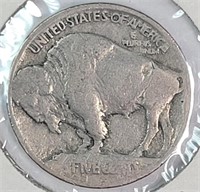 1913 Type 1 (Mound Rev) Buffalo Nickel