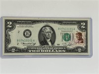 RARE 1976 US STAMPED 1st DAY ISSUE $2 DOLLAR BILL