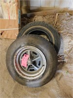 2 - auto tires 1 wheel 205-75R14 & 215-75R15