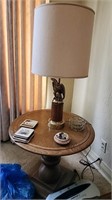 Brass wood End & Table Lamp