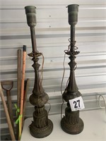 Pair of Tall Metal Lamps (39" Each) (U230)