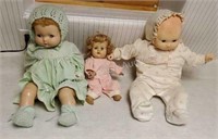 3 vintage dolls with moving eyes