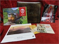Unused photo album, train calendar, Lyndon