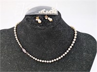 PEARL NECKLACE W/ PEARL EARRINGS