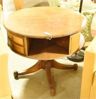 Large Mahogany drum table with single drawer