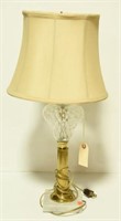 Diamond quilted font converted table lamp with