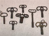 Eight Vintage Clock Keys