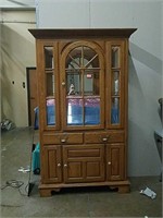 LIGHTED CHINA HUTCH ALL GLASS WRAPPED UP