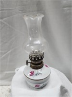 Vintage Mini Oil Lamp Rose Pattern