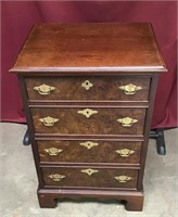 Mahogany with Burled Walnut Nightstand