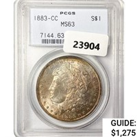 1883-CC Morgan Silver Dollar PCGS MS63