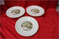 A Set of 3 Currie And Ives Bread Plate