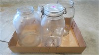 Vintage glass jars.  2 guart no lid . 2-1  gallon
