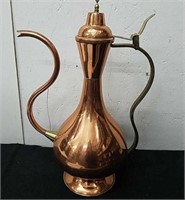 16.5 in solid copper and brass ewer made in South