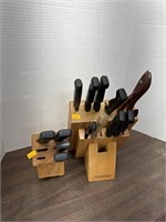 Knife blocks with knives