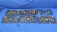 6 Vintage PA License Plates