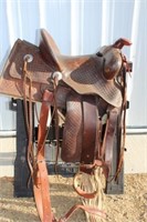 Fred Mueller Saddle, 14" Seat, Double Rig