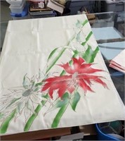 Vintage Floral Table cloth and  8 napkins new