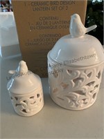 New in box Avon ceramic bird lanterns