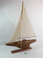 Wooden Boat Yacht model, 28" tall