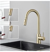 KITCHEN FAUCET BRUSHED GOLD PULL OUT SINGLE