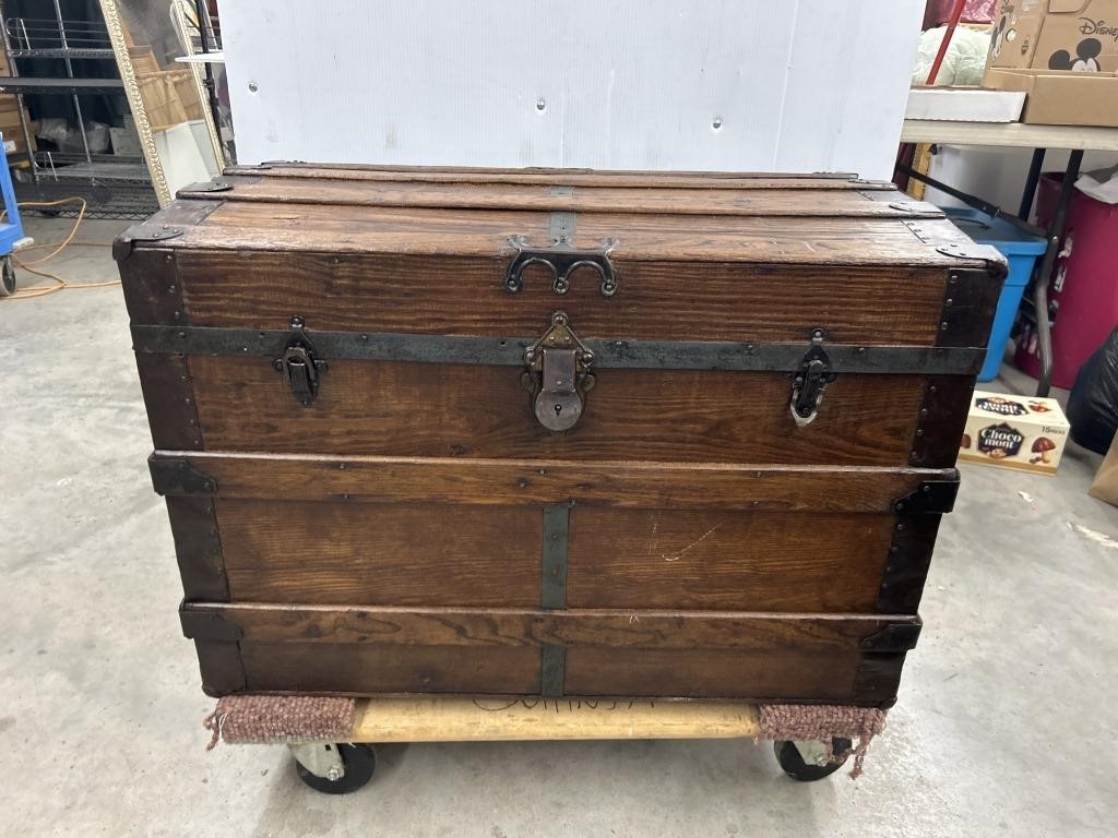Decorative wooden chest 32 in long 18 3/4 in wide