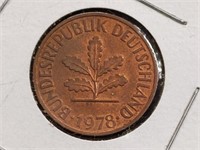 1978 2 pennig foreign coin