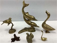 Six Brass Animal Figurines