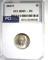 1943-S Nickel MS67+ FS LISTS $1400