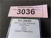 Gem Proof 2005 S Lincoln Memorial penny