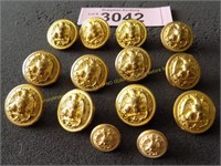 Vintage brass Military buttons