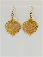 Gold Plated Leaf Earrings