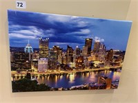 18X12 PHOTO PRINTED ON CANVAS, PITTSBURGH SKYLINE