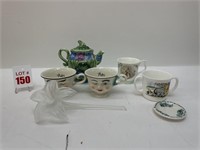 Mugs, Tea Pot, Glass Flower