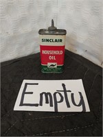 Vintage Sinclair Household Oil 4oz metal oiler can