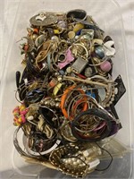 Box full of costume craft jewelry little bit of