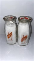 (2) pt Winchester creamery milk bottles