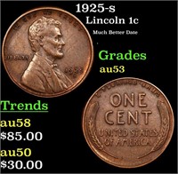 1925-s Lincoln Cent 1c Grades Select AU