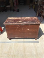 Antique Wood Blanket Chest 38W x 21D x 23.5H