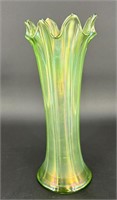 N's Thin Rib 13" midsize vase - lime green