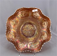 Dragon & Lotus ruffled bowl - amethyst opal