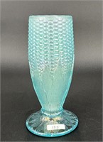 N's Corn vase w/stalk base - ice blue